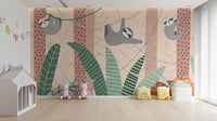Whimsical cartoon sloth wall art for children