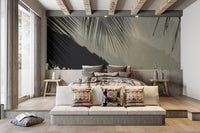 Nature-inspired palm shadow wall covering
