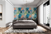 Nature-Inspired Tropical Leaves Wall Mural
