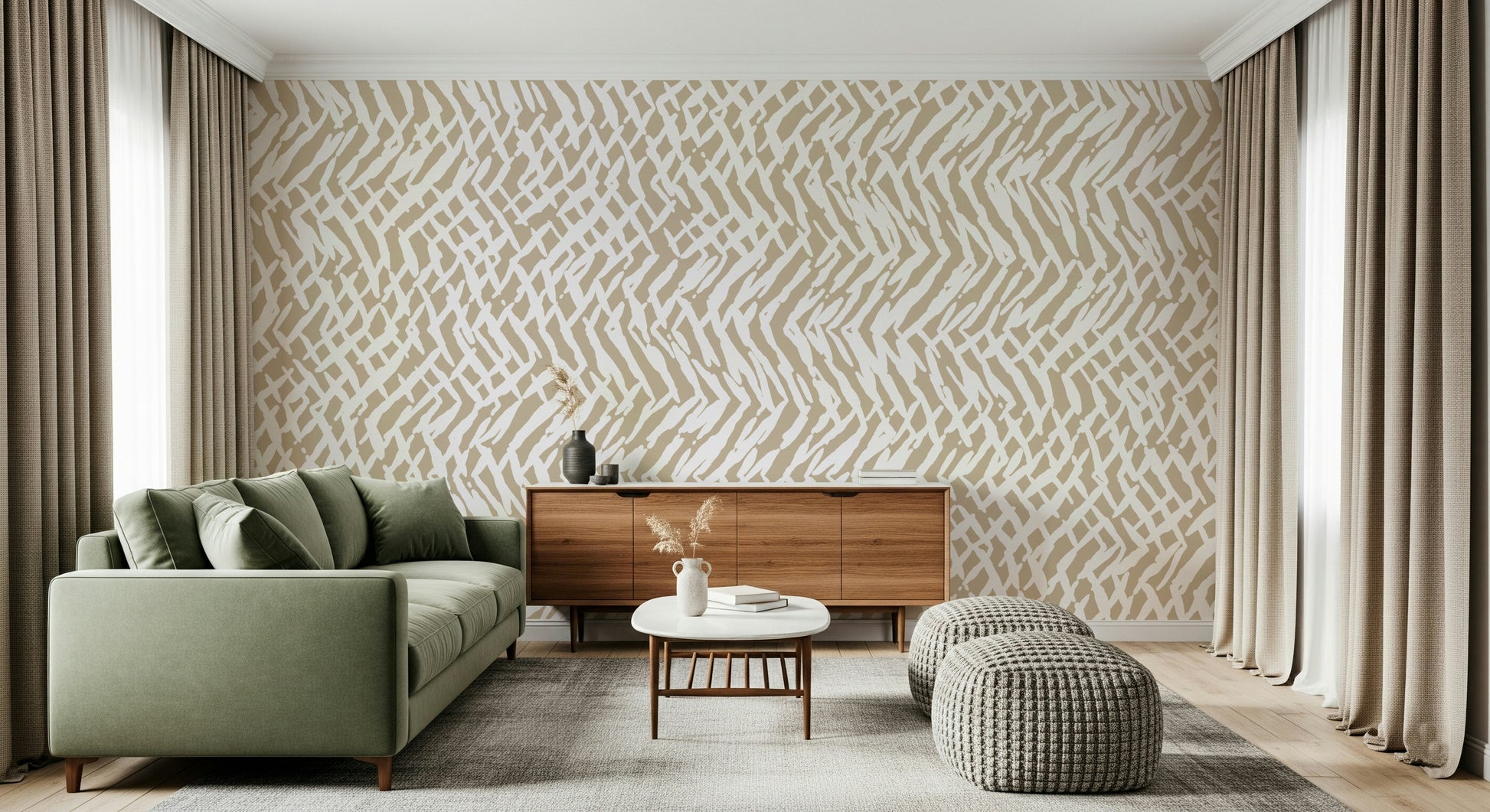 A beautiful abstract crisscross weave wallpaper mural with subtle texture.