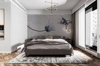 Nature-inspired muted floral wallpaper
