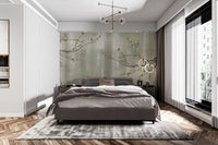 Elegant metallic floral wall covering
