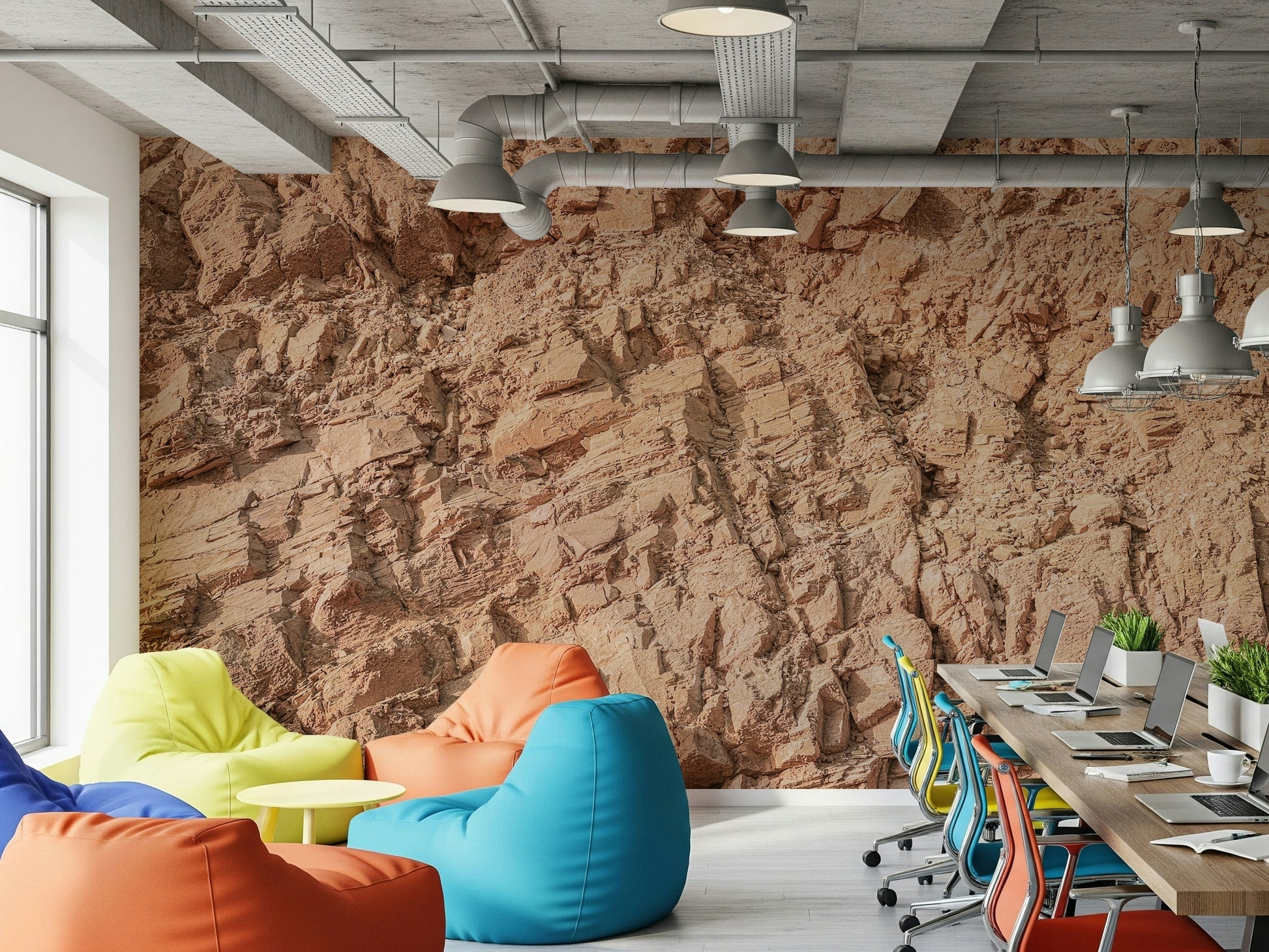 A serene natural texture wall mural in earthy tones.

