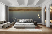 Soft misty lake scene wall covering
