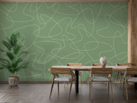 Retro green boomerang wallpaper pattern