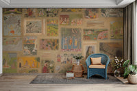 Historical Indian wall art composition

