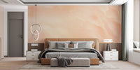 Artistic peach melody Pantone-inspired wallpaper design
