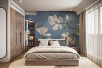 Botanical Magnolia Flower Wallpaper Mural
