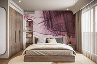 Minimalist plum bamboo wallpaper print
