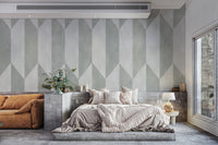 Elegant geometric panel accent wall
