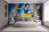 Disney Snow White adventure-themed wallpaper mural

