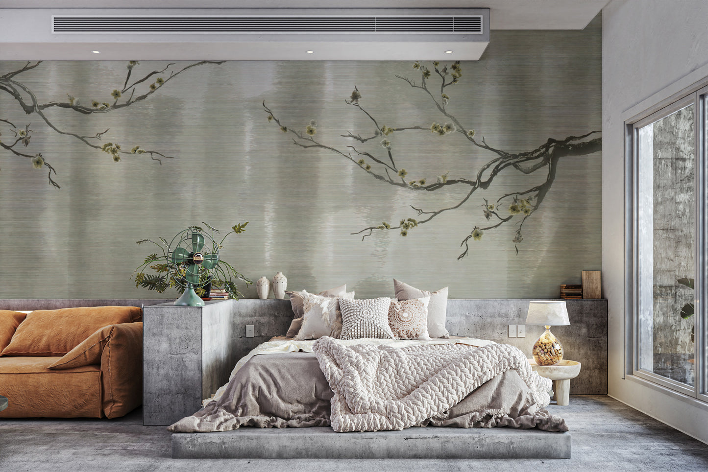 Luxury metallic floral abstract wallpaper
