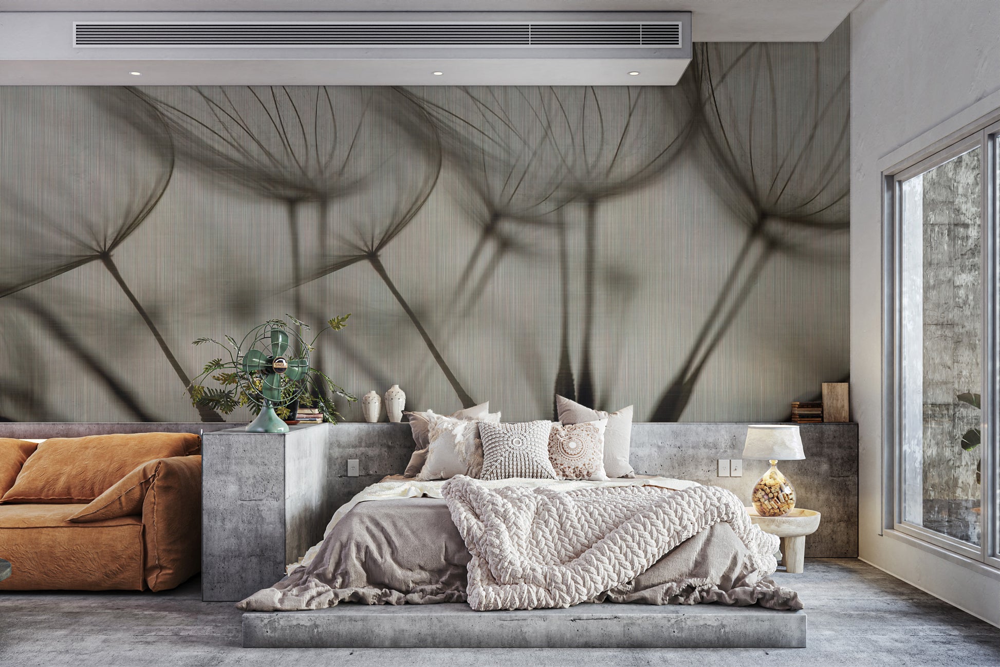 Subtle botanical wallpaper for bedrooms
