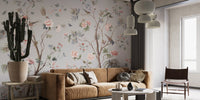 Chinoeserie Floral design Wallpaper Mural - Giffywalls