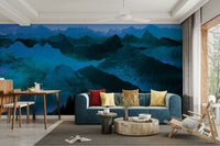 Birds flying over night peaks wallpaper

