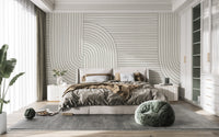 Stylish modern curved line wallpaper
