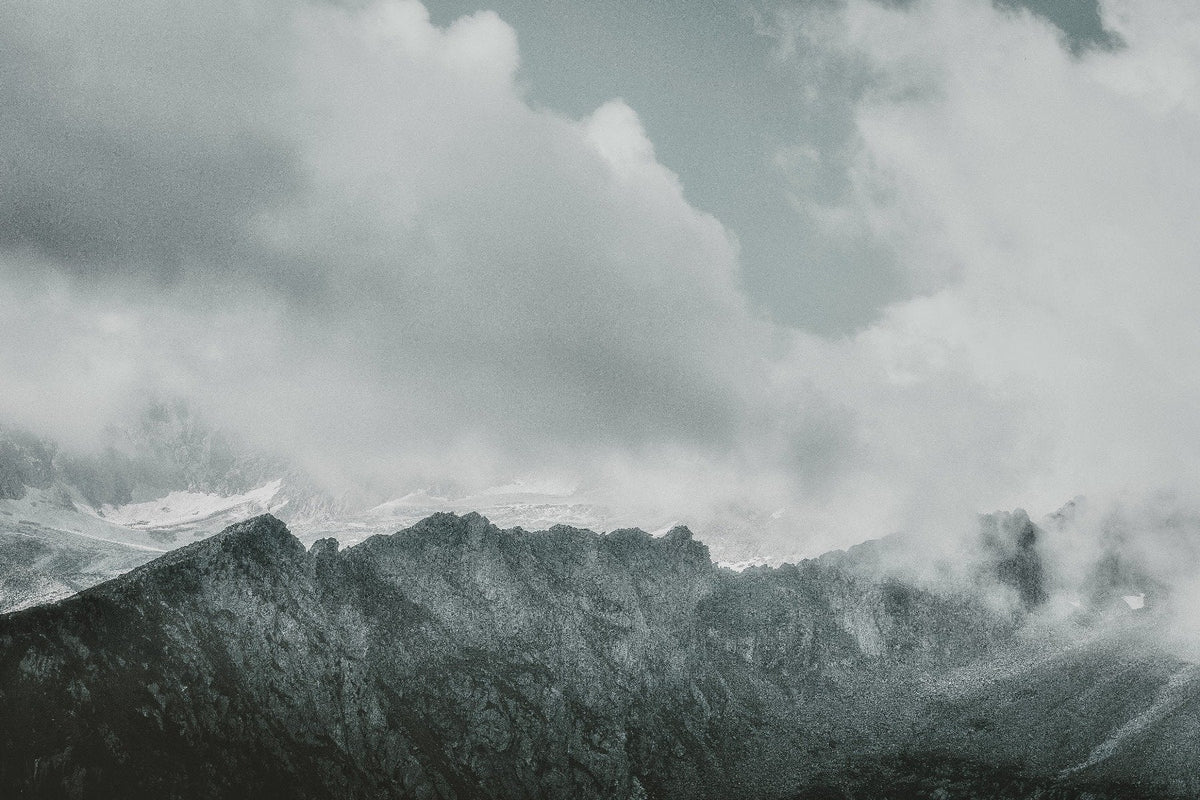 Snow Mountains Foggy Wallpaper Mural