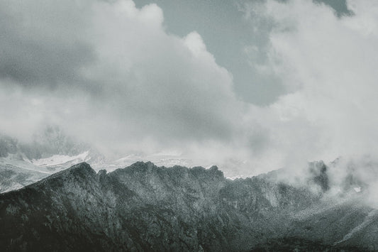 Snow Mountains Foggy Wallpaper Mural