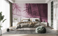 Soothing plum bamboo wallpaper pattern
