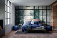 Urban-style fogged window wall mural

