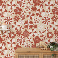 Assorted abstract floral wall design

