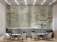 Delicate floral branch wall mural
