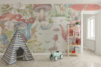 Fantasy Mushroom Garden wallpaper for kids spaces