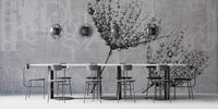 Dandelion and script pattern wallpaper
