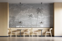 Antique coastal night scene wallpaper
