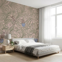 Playful Monkeys in Porcelain Vases Wall Mural