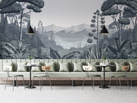 Mountain and trees nature wallpaper mural
