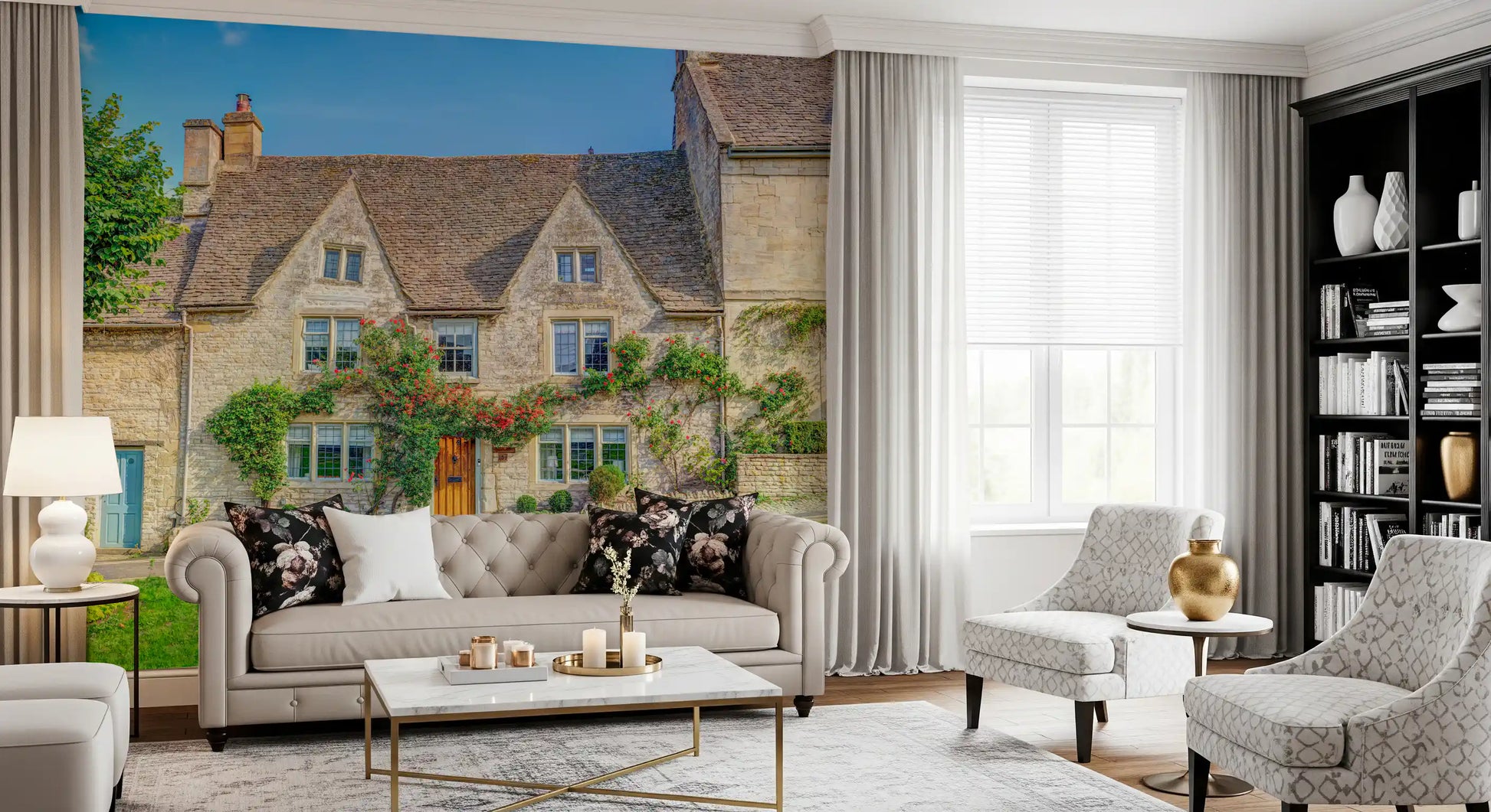 English Countryside Rose Garden Wall Mural