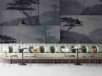 Tranquil Grey Mountain View Wall Mural
