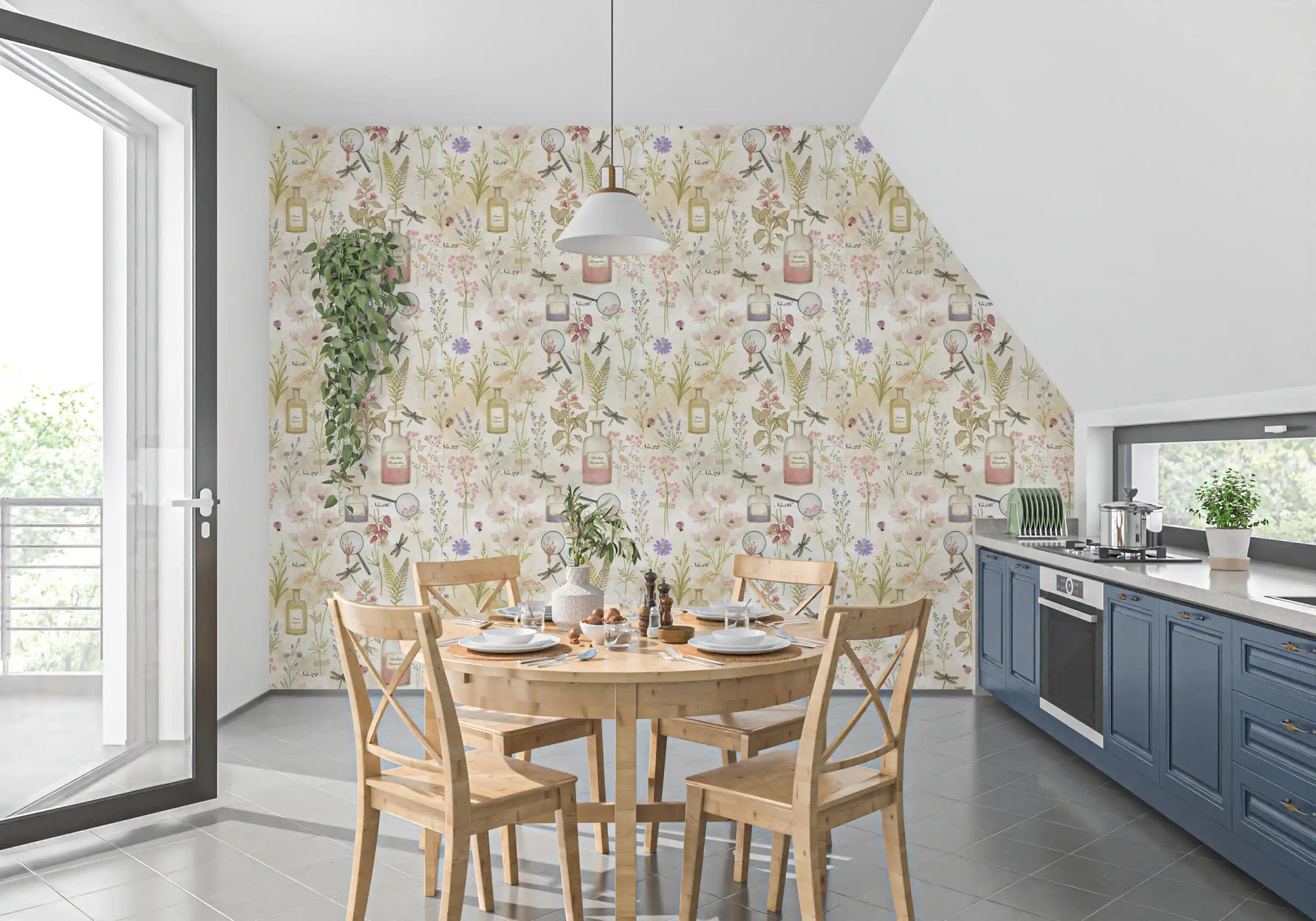 Apothecary Wildflower Sketch Wallpaper⁠