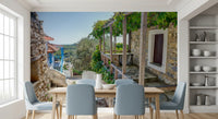 Rustic Pergola Hillside Retreat Wall Mural