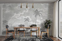 Vintage tropical beach wallpaper mural
