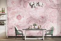 Elegant Floral Wallpaper in Blush Tone
