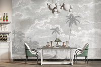 Serene ocean view wall mural art
