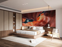 Colorful slot canyon wallpaper accents
