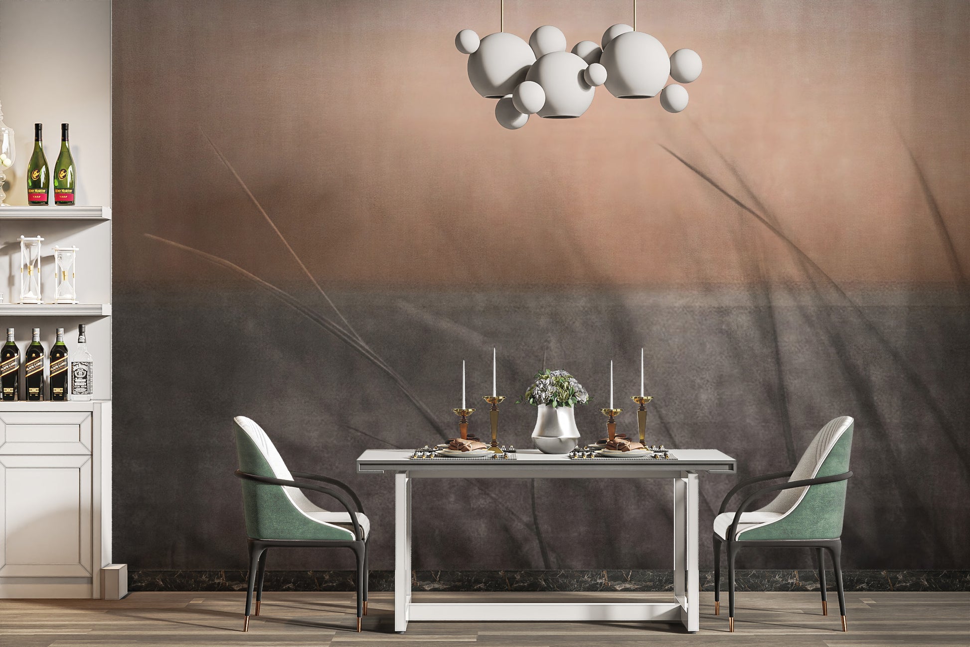 Rustic sunset leaf wallpaper for walls
