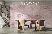 Romantic Peony Pattern Wallpaper Design

