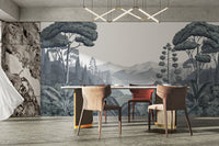 Elegant nature wallpaper with trees & hills
