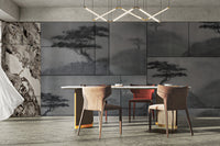 Tranquil Grey Mountain View Wall Mural
