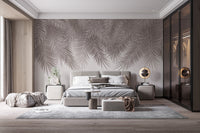 Tropical-inspired elegant palm frond wallpaper design
