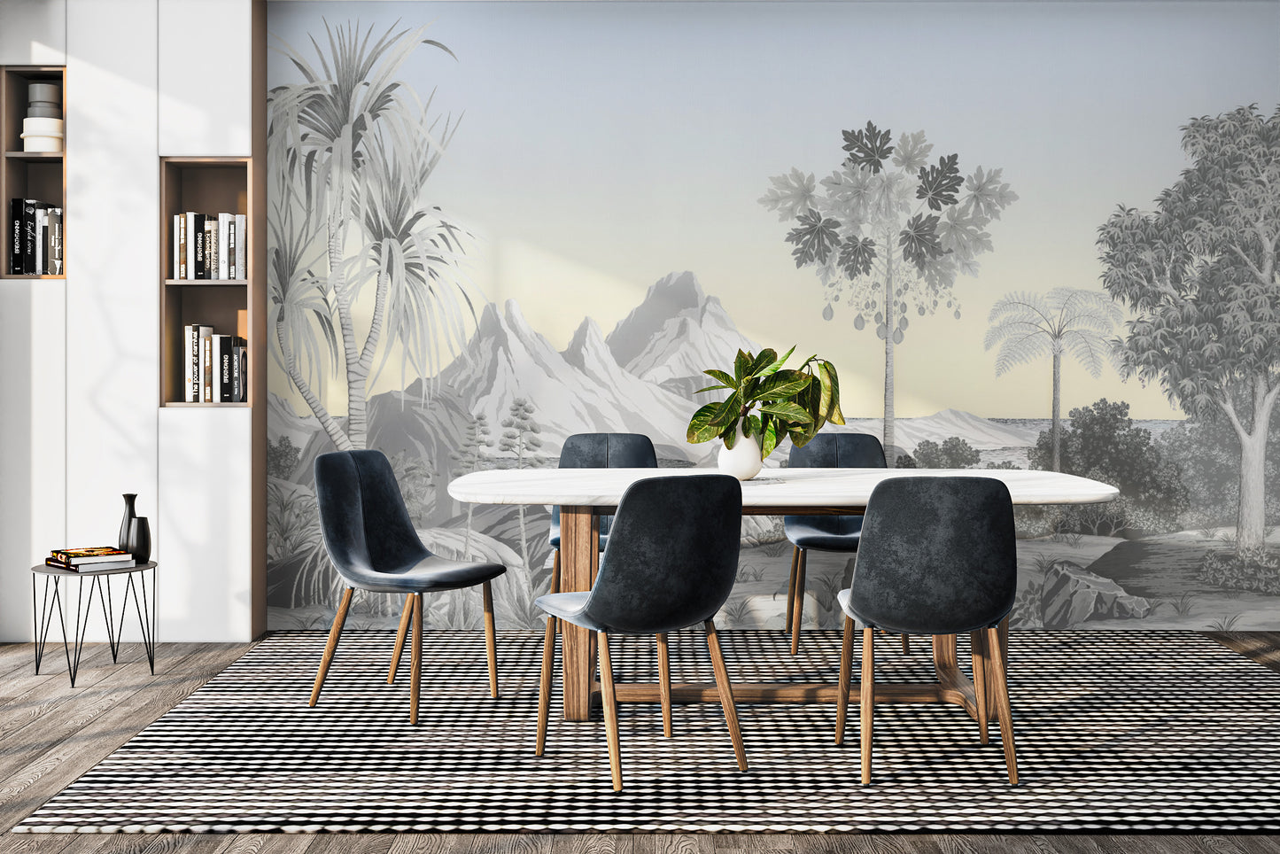 Classic nature wallpaper with trees & hills
