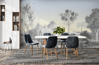 Classic nature wallpaper with trees & hills
