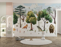 Enchanted Forest Animals Kids Wall Mural - Giffywalls
