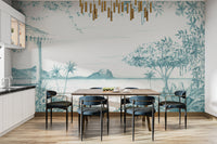 Lush greenery coastal paradise wallpaper
