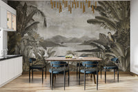 Elegant tropical jungle wall decor
