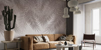 Minimalist palm frond wallpaper for modern decor




